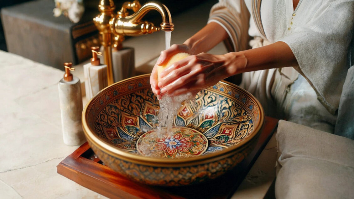 A person using a Thai Basin - Sabai Home