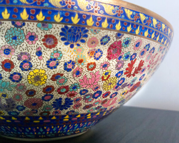 Side profile of Golden Orchid ceramic sink, emphasizing its smooth finish.