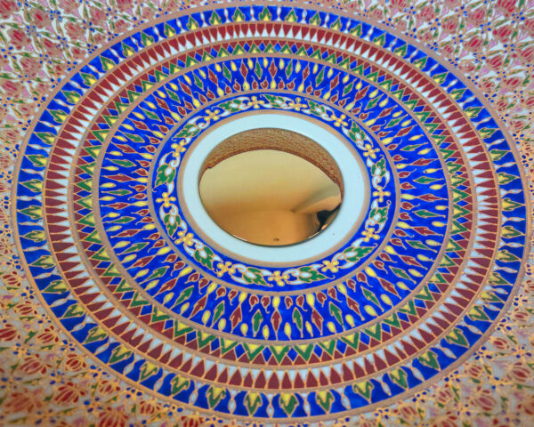 Close-up of Ruby Star sink, revealing its intricate star motifs.