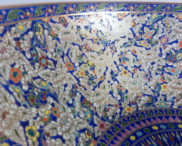 Close-up of Sapphire Bloom sink’s golden embellishments, reflecting traditional Thai artistry.