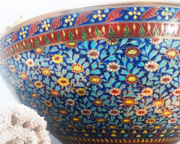 Side view of Siam Sapphire ceramic sink, emphasizing its elegant form.